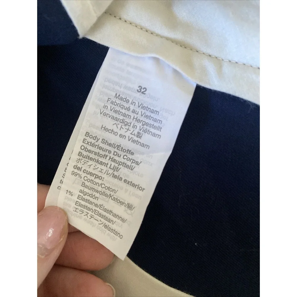 J Crew Mercantile Men's 32 Navy Chino Flat Front Shorts Preppy‎ Cotton